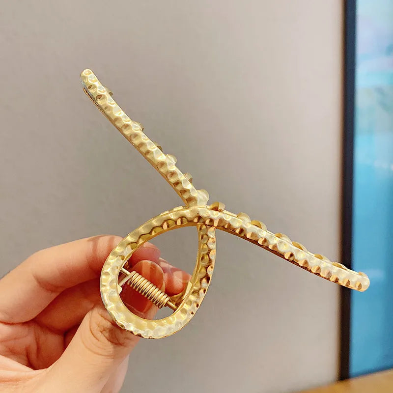 Kyrlune Gold Geometric Hair Claw Clip