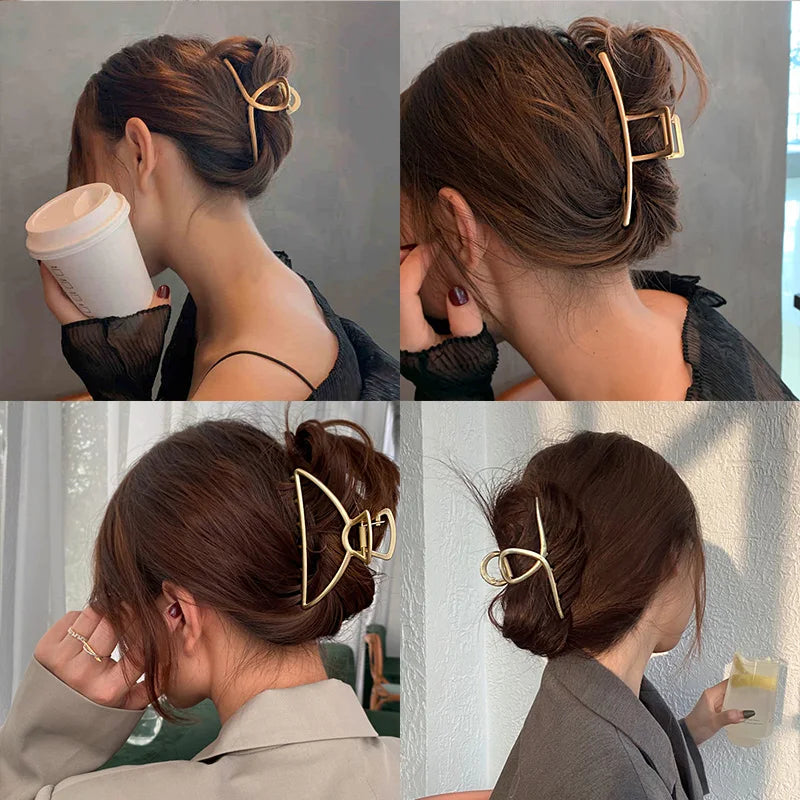 Kyrlune Gold Geometric Hair Claw Clip