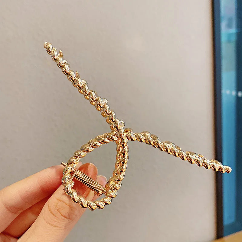 Kyrlune Gold Geometric Hair Claw Clip