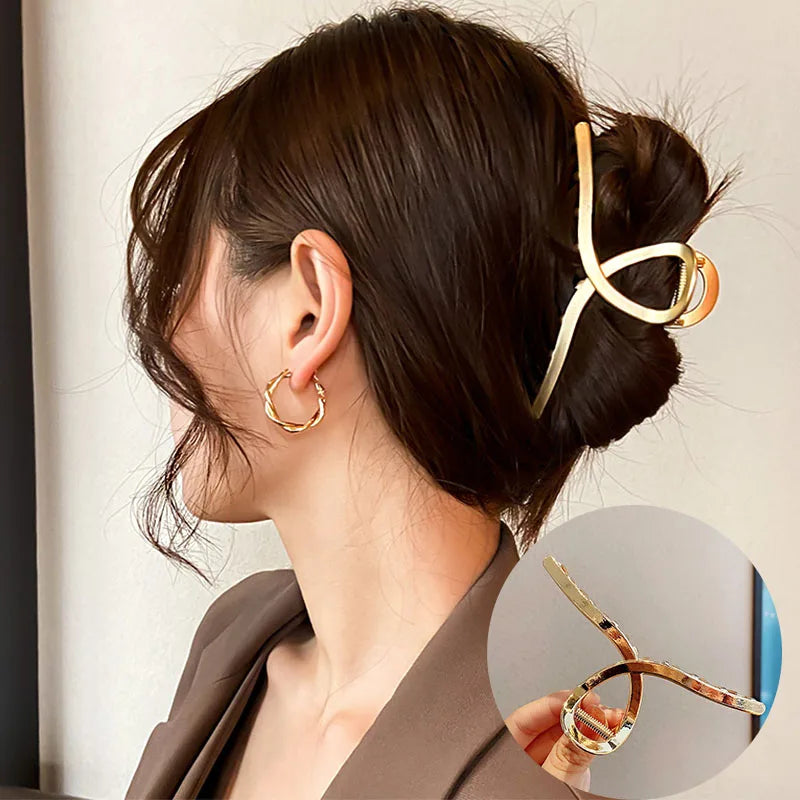 Kyrlune Gold Geometric Hair Claw Clip