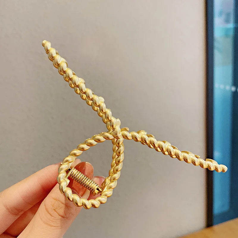 Kyrlune Gold Geometric Hair Claw Clip