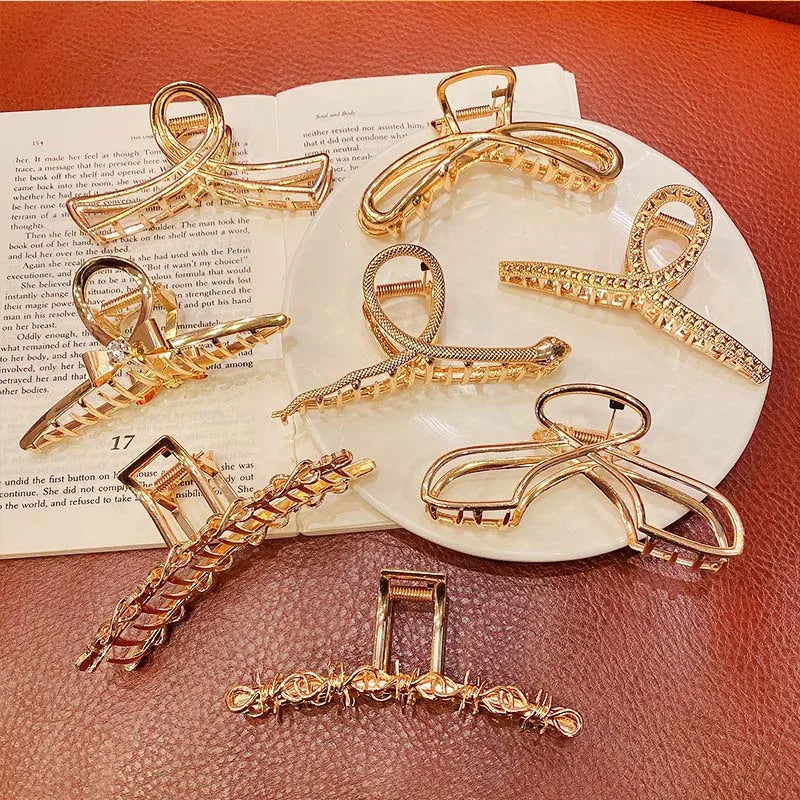 Kyrlune Gold Geometric Hair Claw Clip