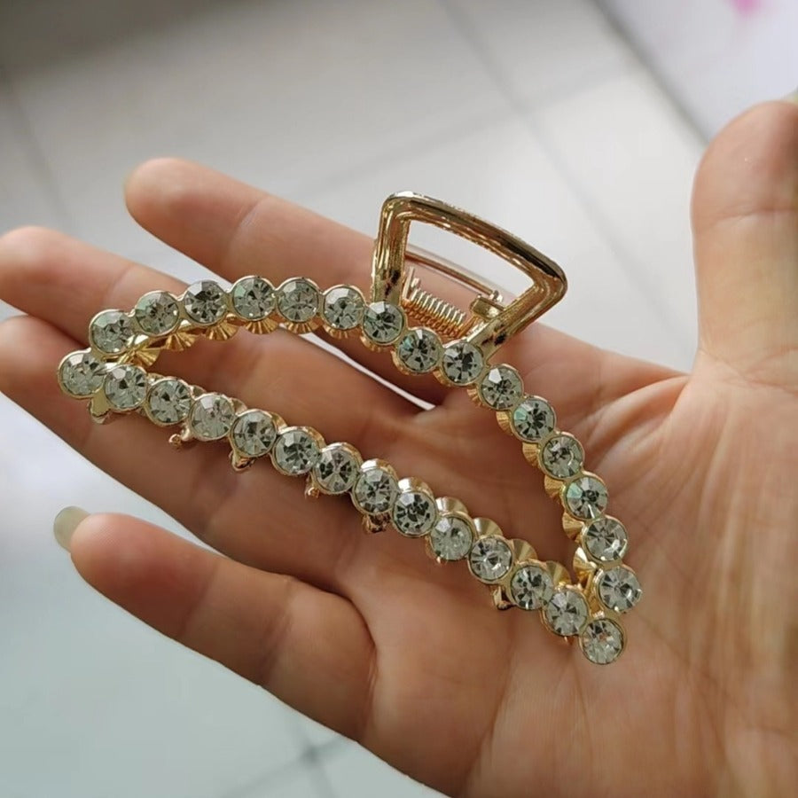 Kyrlune Gold Triangle Diamond Hair Clip