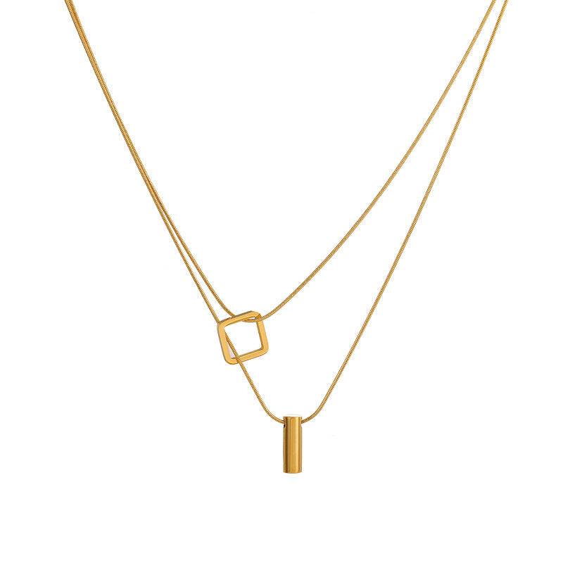 Kyrlune Gold Titanium Steel Chain Necklace (3 Styles)