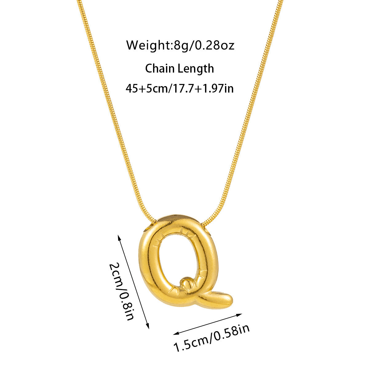 Kyrlune Gold Initial Letter Necklace