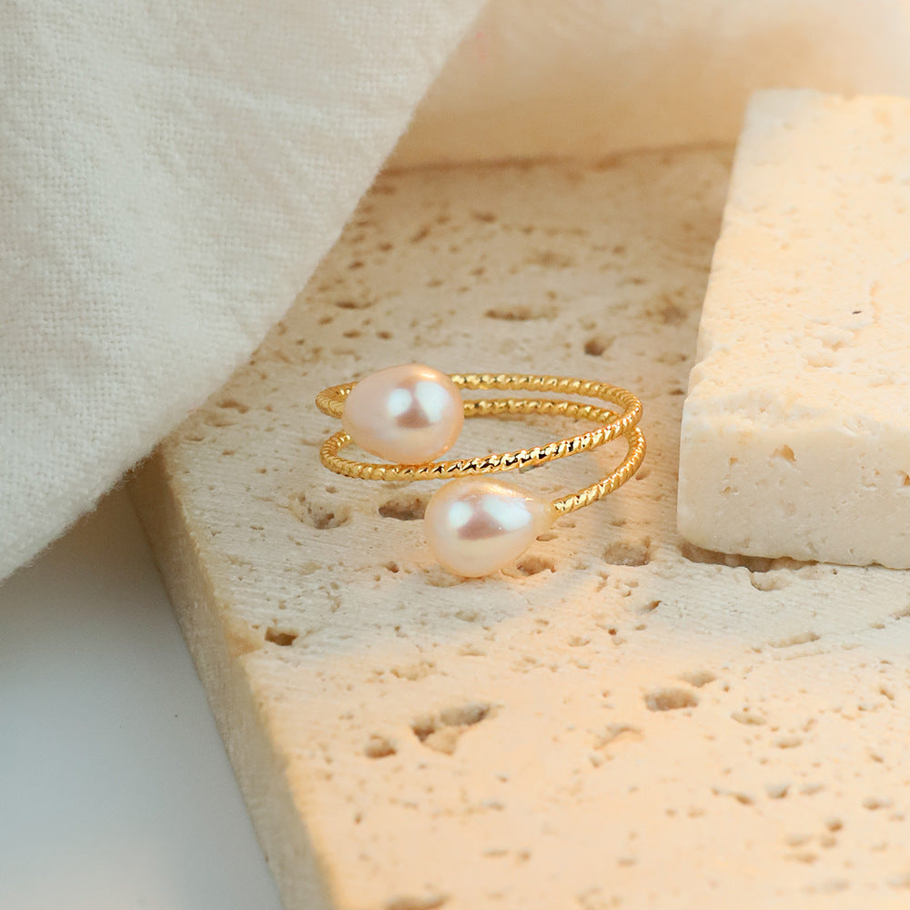 Kyrlune Freshwater Pearl Open Ring (4 Styles)