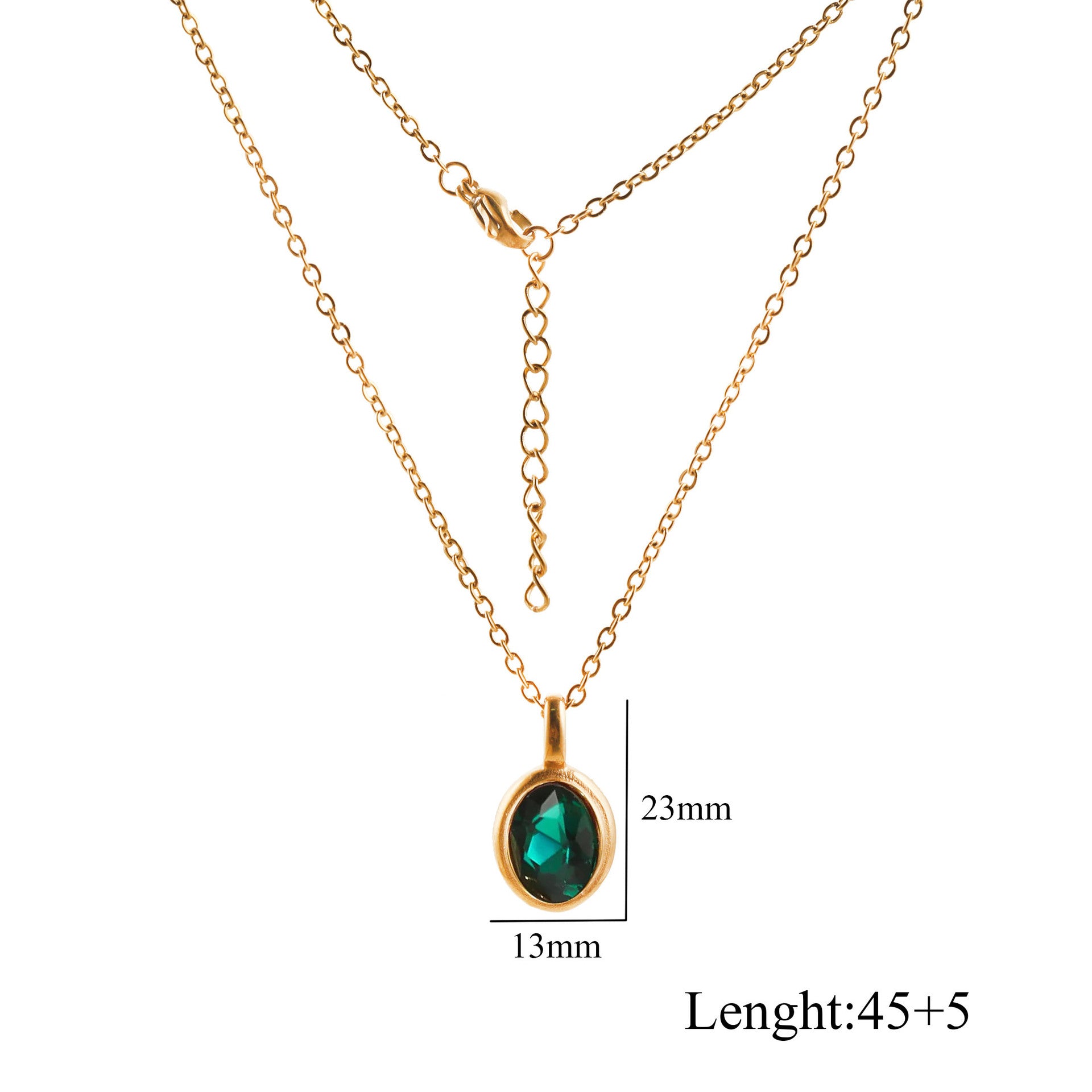 Kyrlune Oval Gem Clavicle Necklace