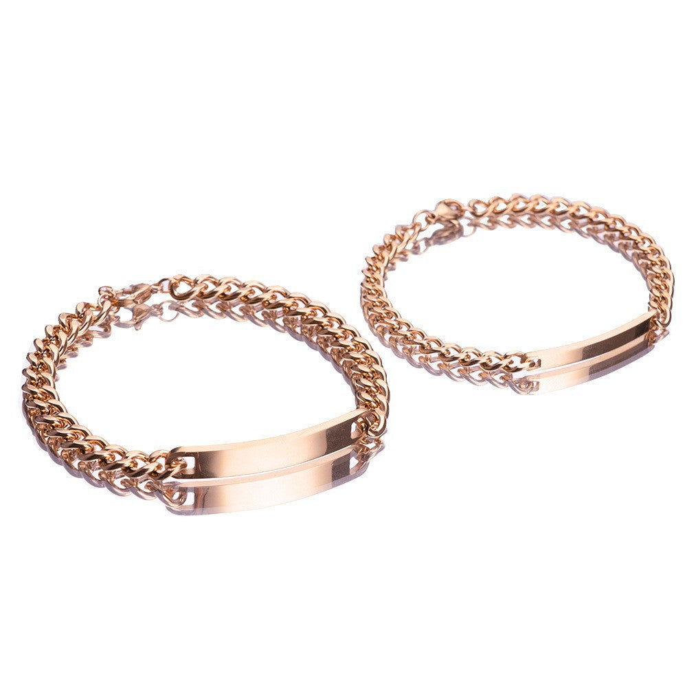 Kyrlune Gold Geometric Titanium Bracelet