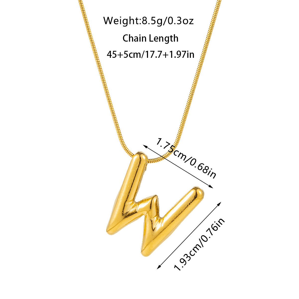 Kyrlune Gold Initial Letter Necklace