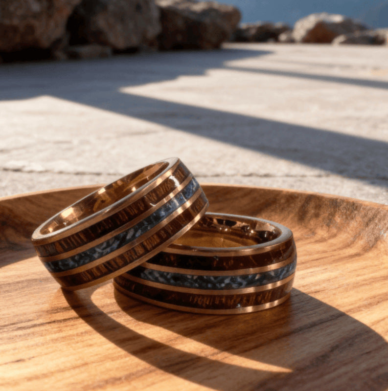 Kyrlune Gold Textured Band Ring (3 Styles)