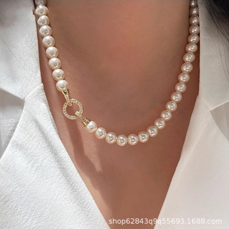 Kyrlune Pearl & Crystal Layered Necklace