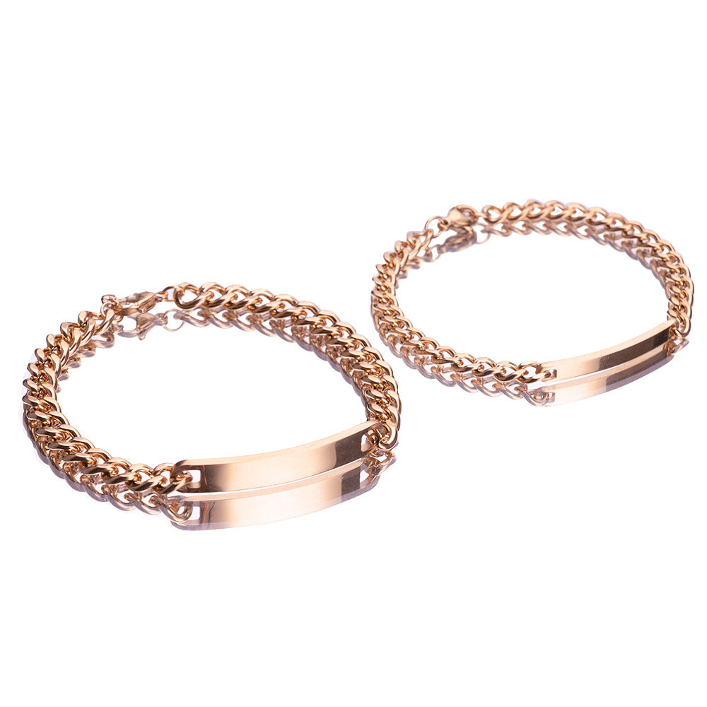 Kyrlune Gold Geometric Titanium Bracelet