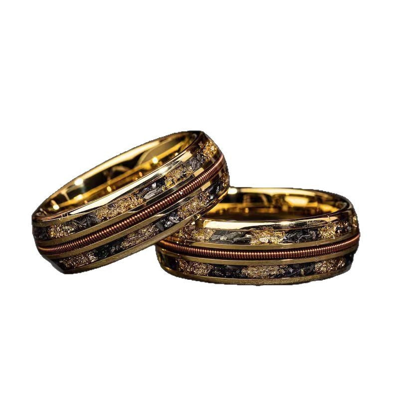 Kyrlune Gold Textured Band Ring (3 Styles)
