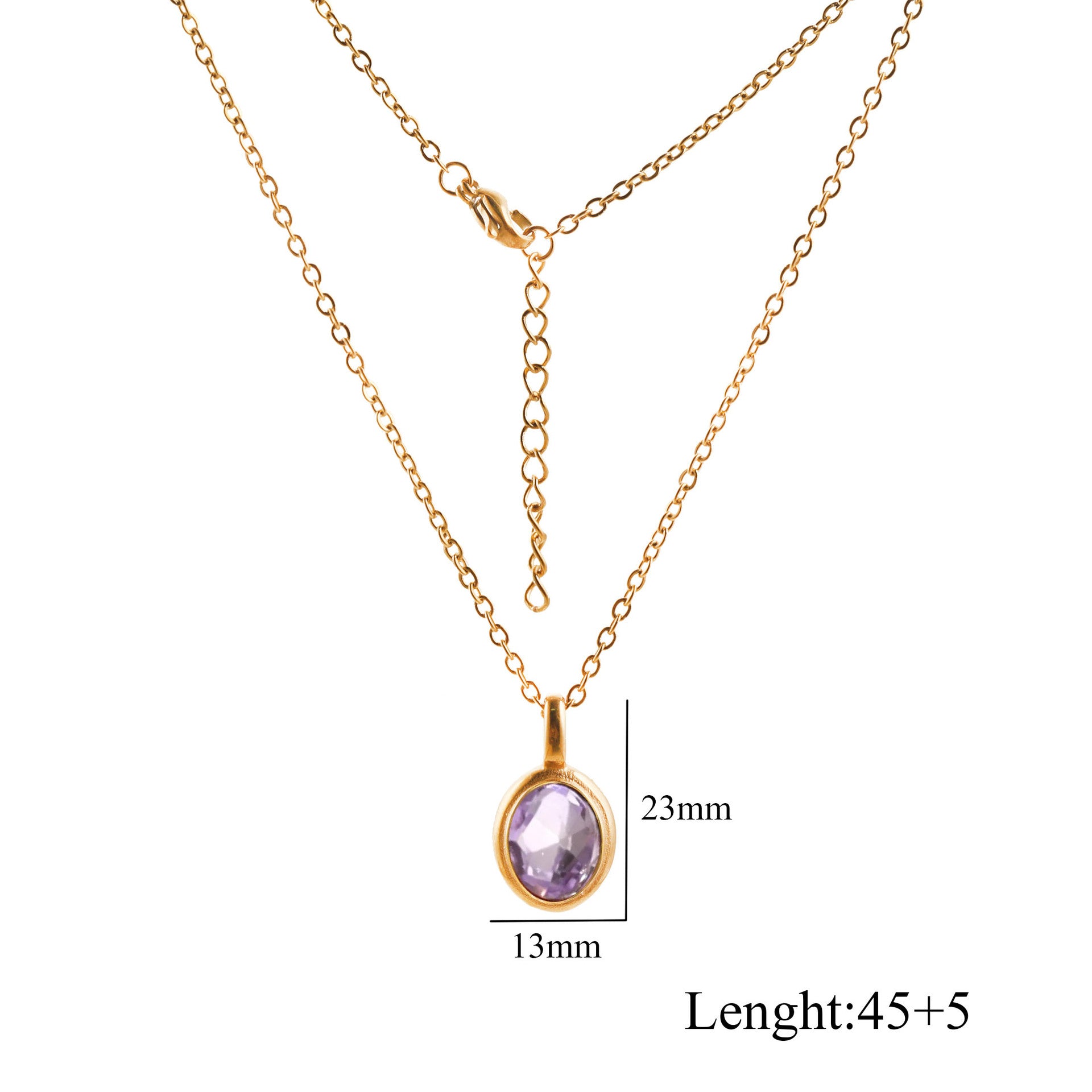 Kyrlune Oval Gem Clavicle Necklace