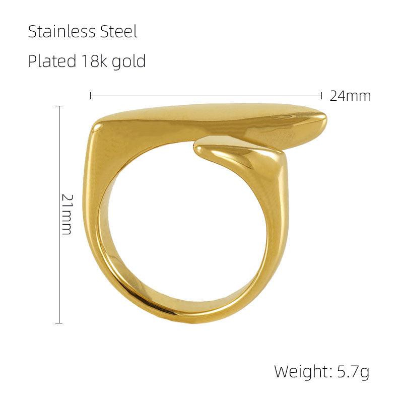 Kyrlune Gold Sculptural Leaf Ring - view 6