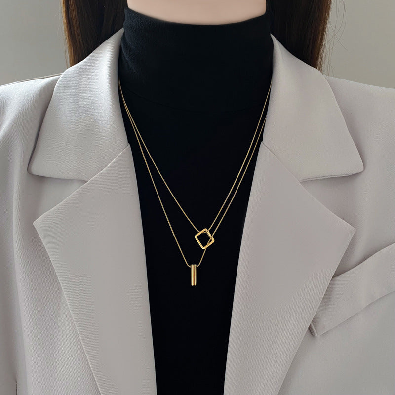 Kyrlune Gold Titanium Steel Chain Necklace (3 Styles)
