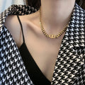 Kyrlune Gold Double-D Thick Chain Necklace