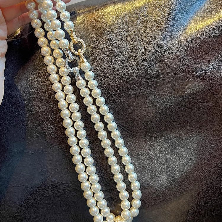Kyrlune Pearl & Crystal Layered Necklace