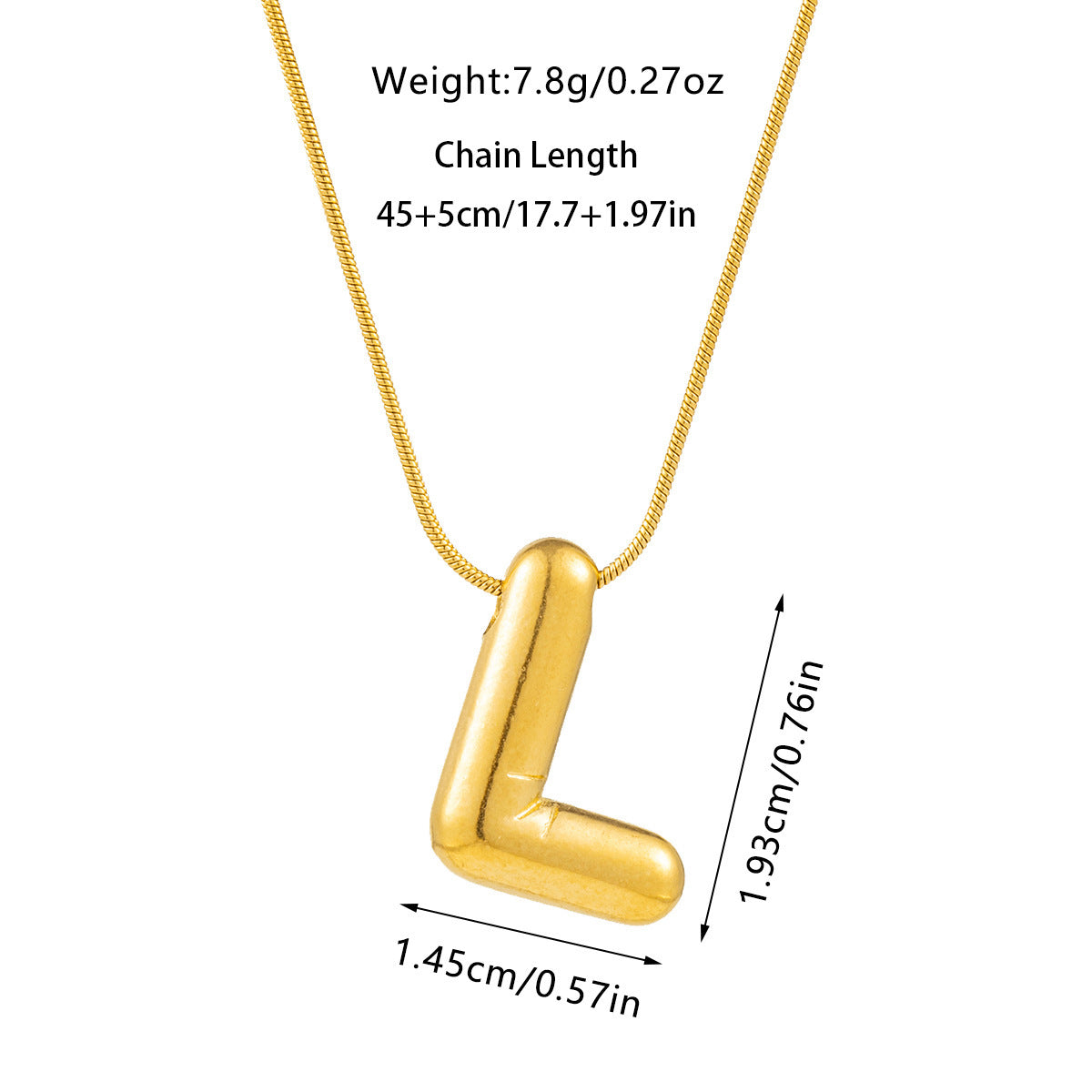Kyrlune Gold Initial Letter Necklace