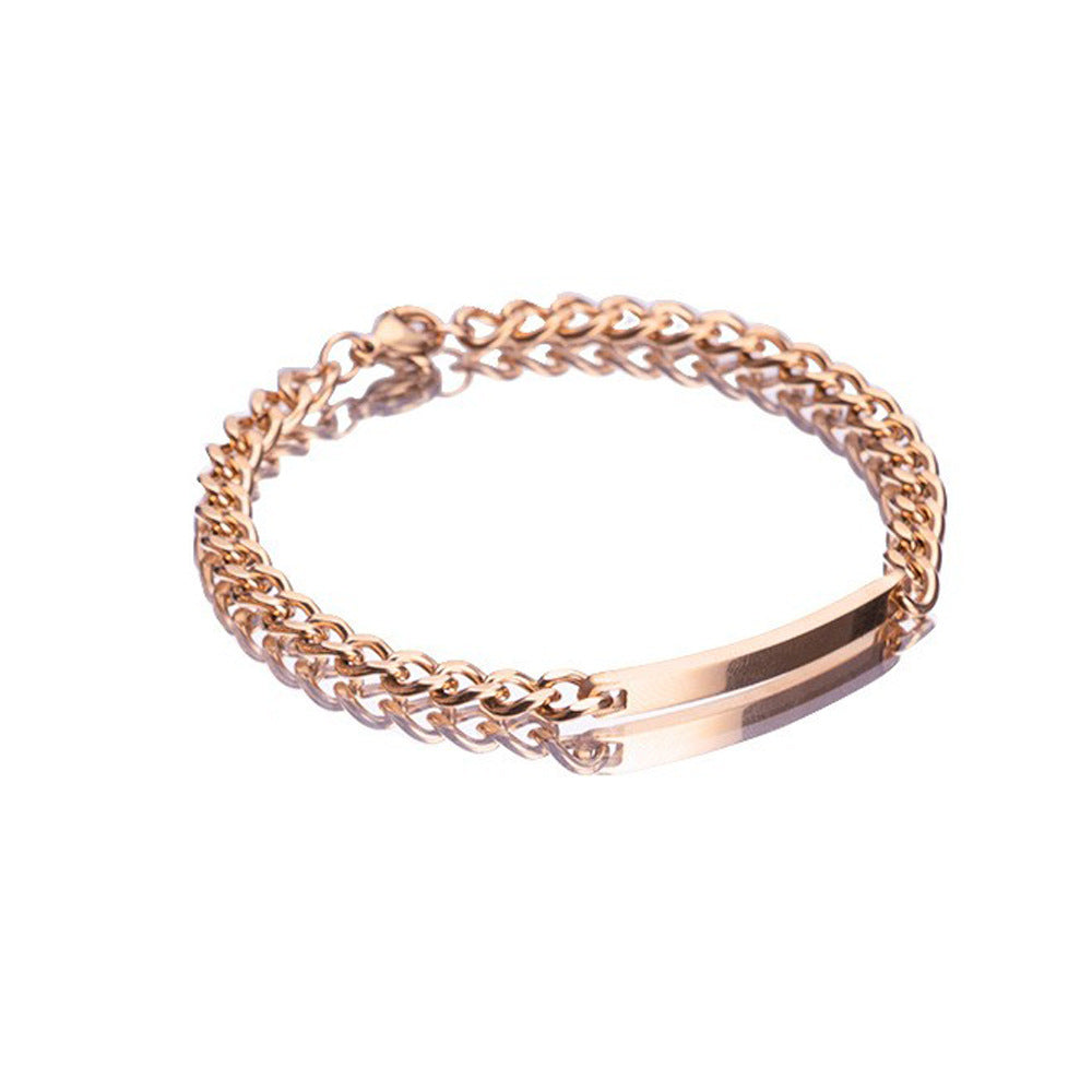 Kyrlune Gold Geometric Titanium Bracelet