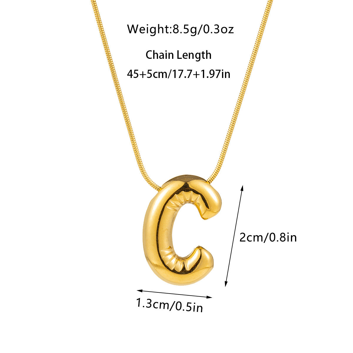 Kyrlune Gold Initial Letter Necklace