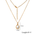 Kyrlune Oval Gem Clavicle Necklace