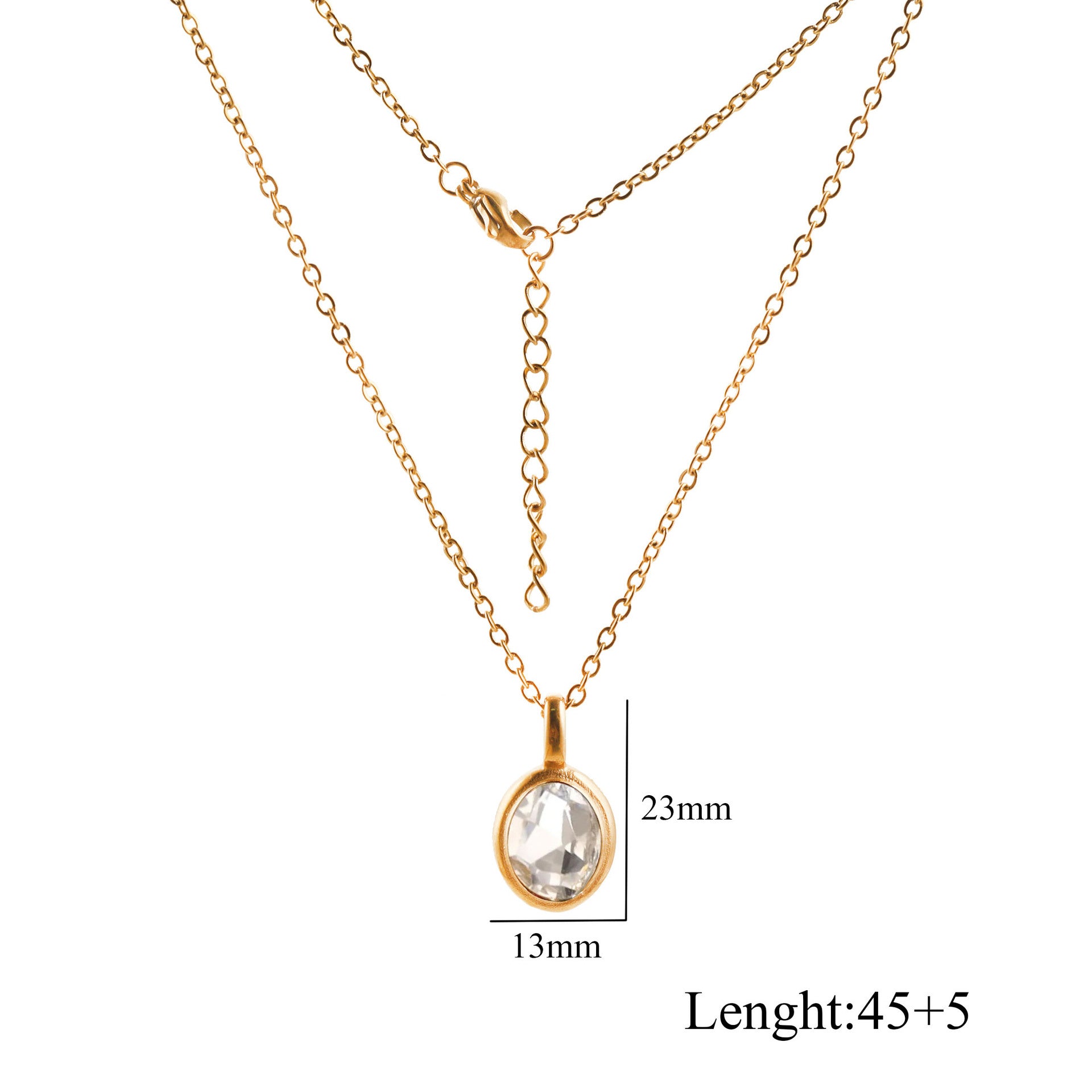 Kyrlune Oval Gem Clavicle Necklace