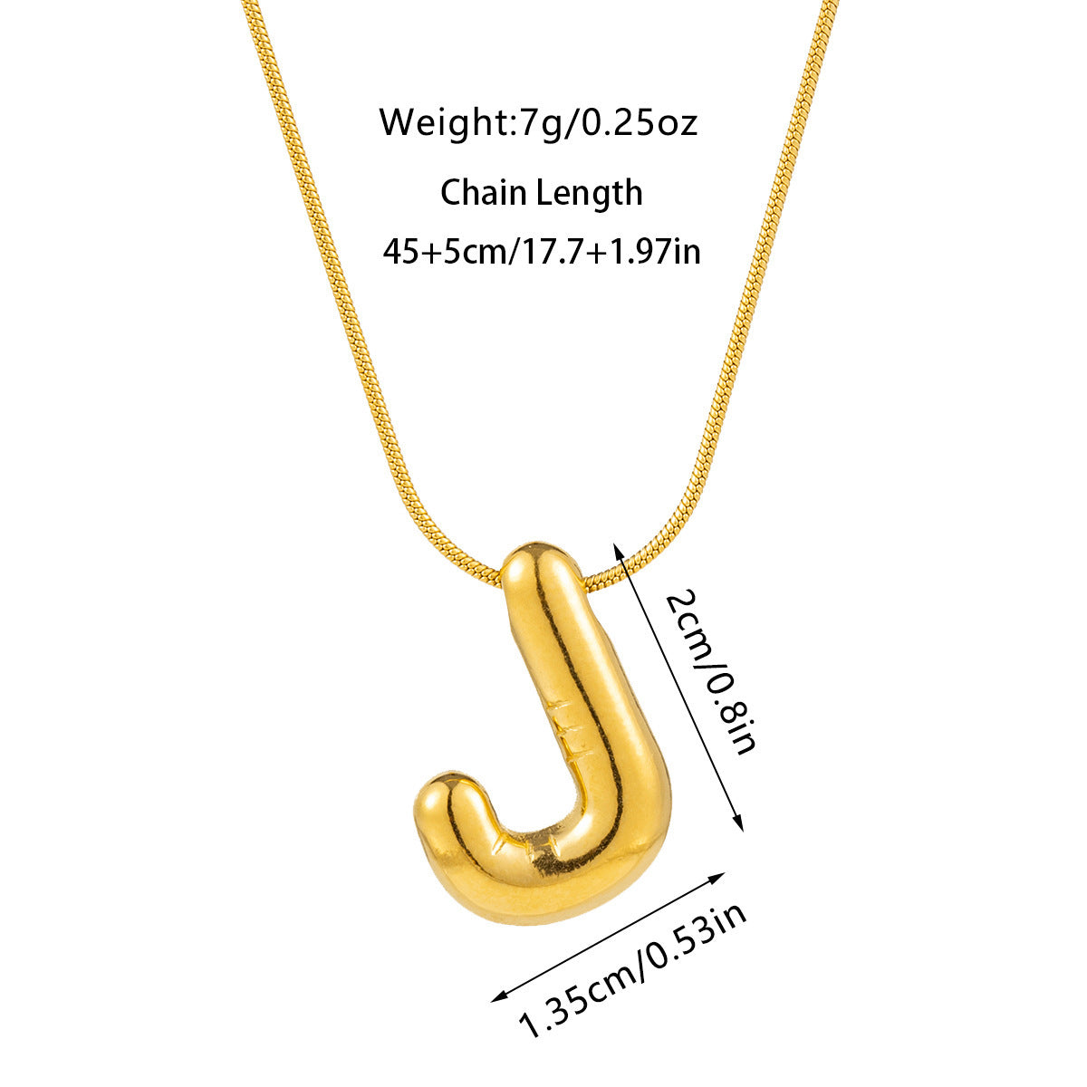 Kyrlune Gold Initial Letter Necklace