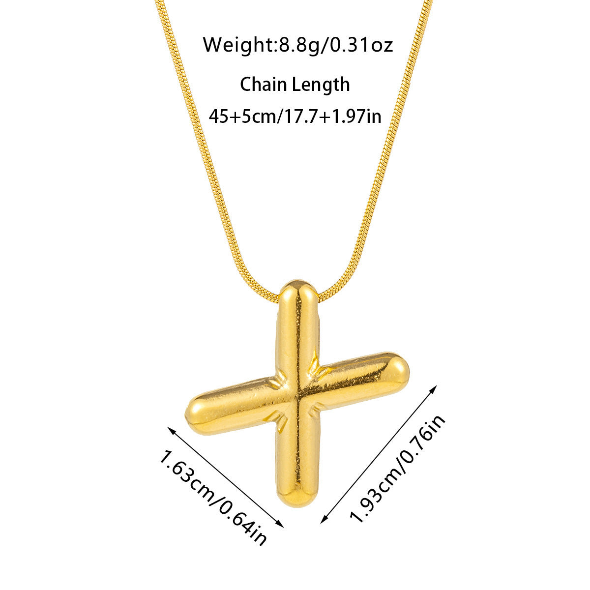 Kyrlune Gold Initial Letter Necklace