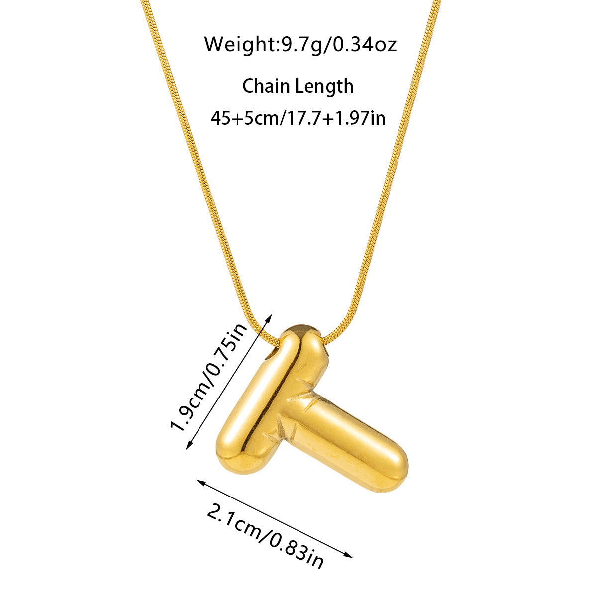 Kyrlune Gold Initial Letter Necklace
