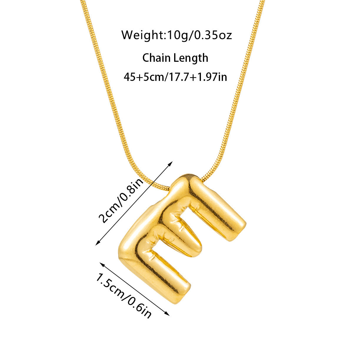 Kyrlune Gold Initial Letter Necklace