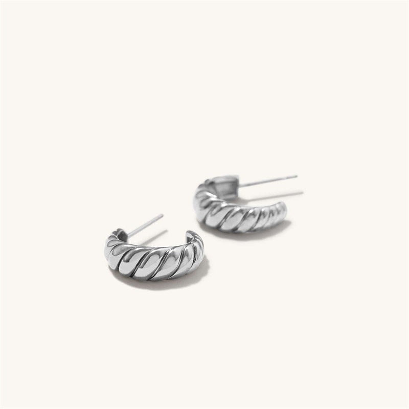 Kyrlune Gold Croissant Twist Ear Pin Earrings