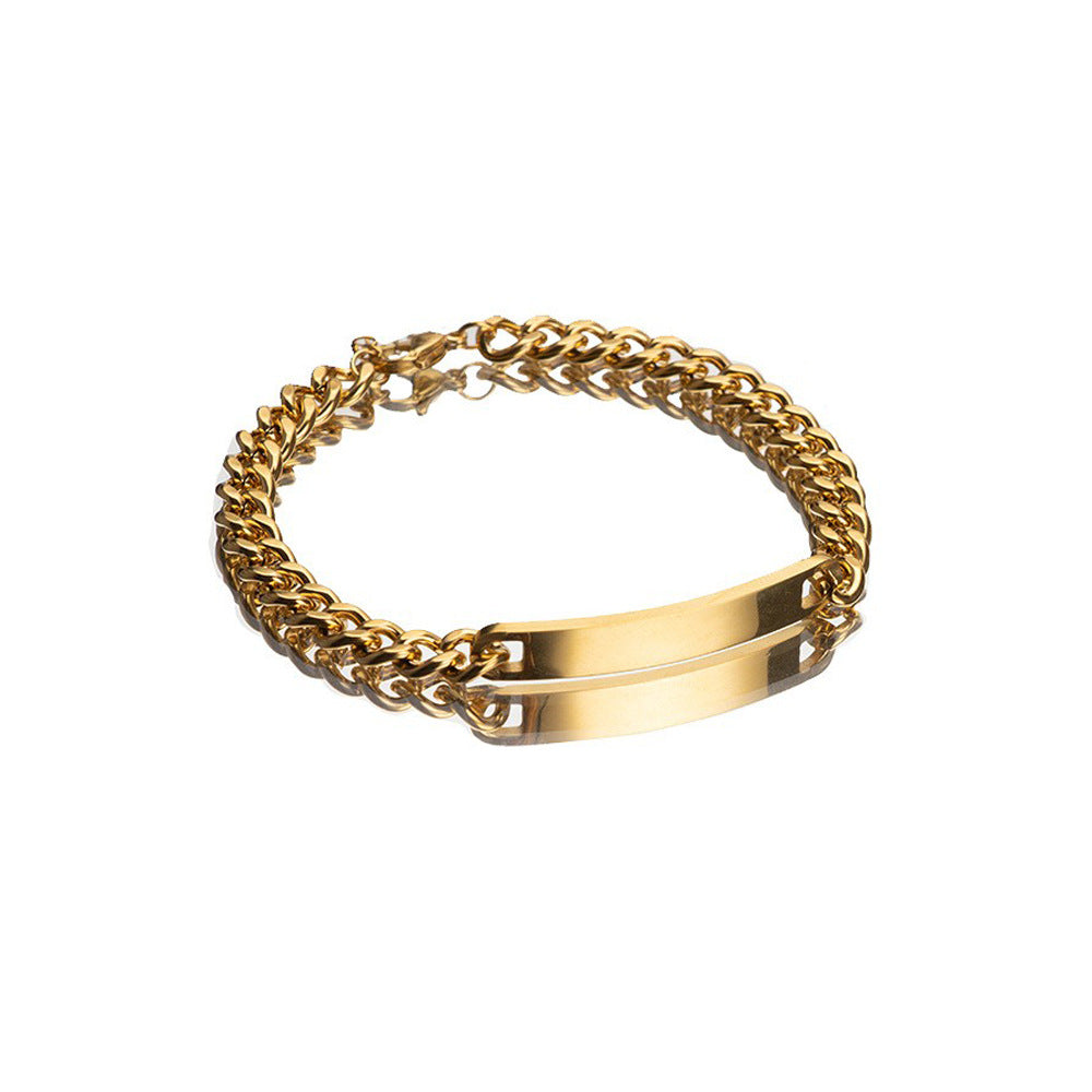 Kyrlune Gold Geometric Titanium Bracelet
