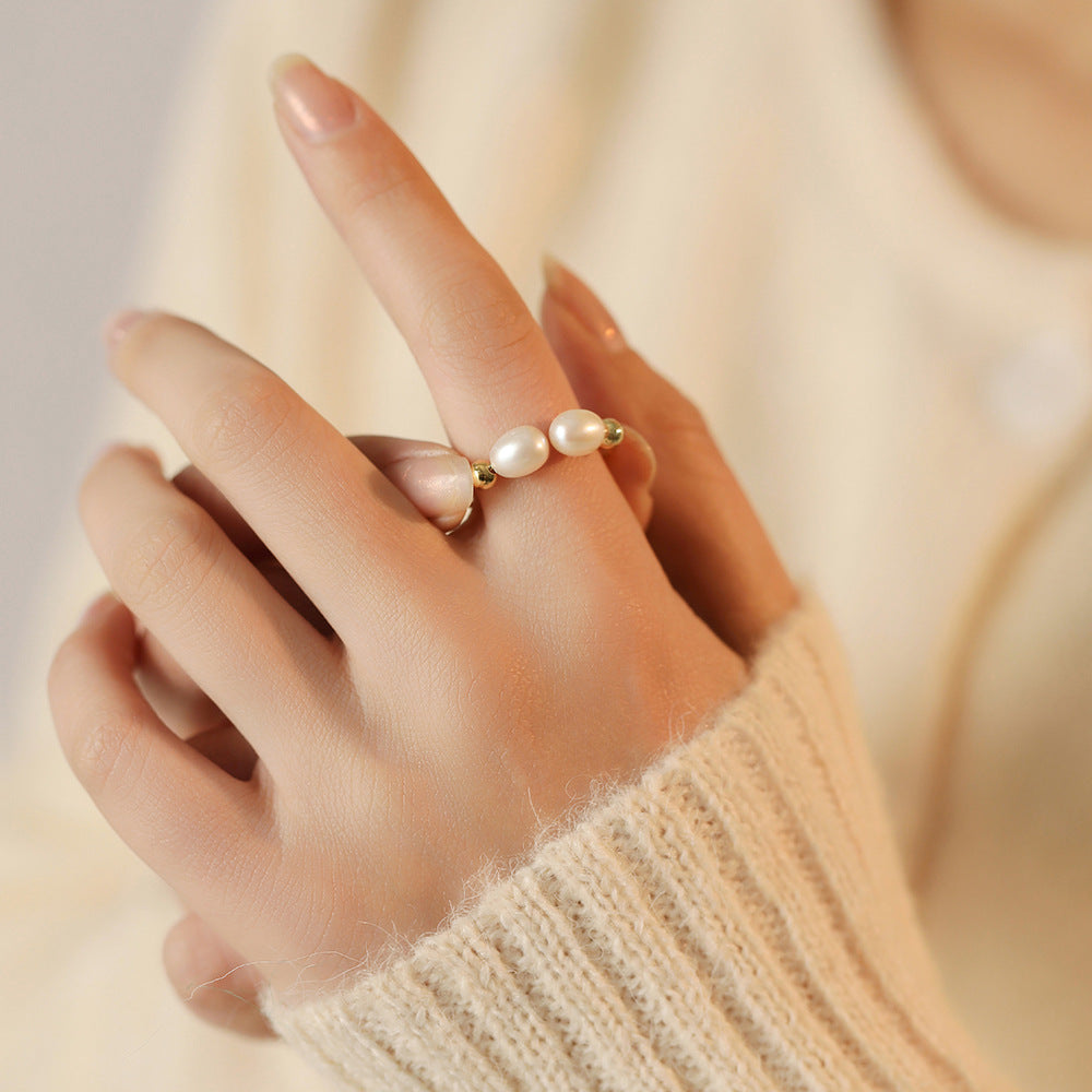 Kyrlune Freshwater Pearl Open Ring (4 Styles)