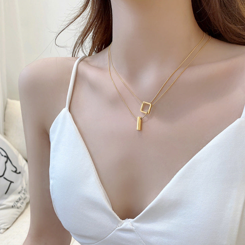 Kyrlune Gold Titanium Steel Chain Necklace (3 Styles)