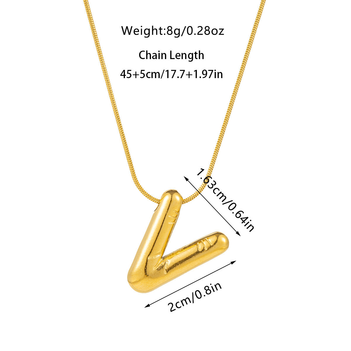 Kyrlune Gold Initial Letter Necklace