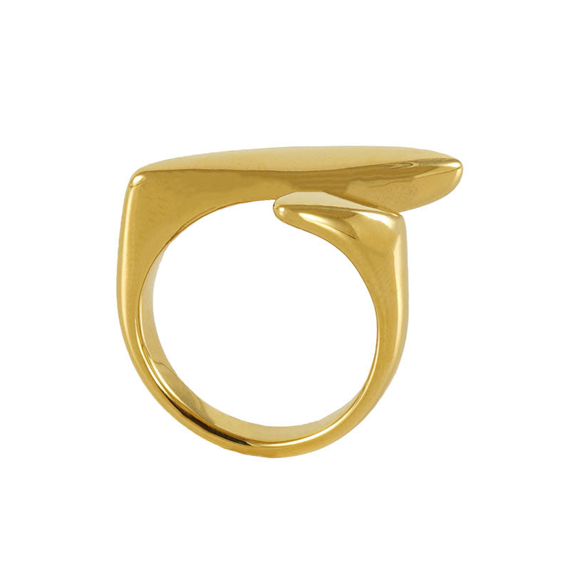 Kyrlune Gold Sculptural Leaf Ring - view 5