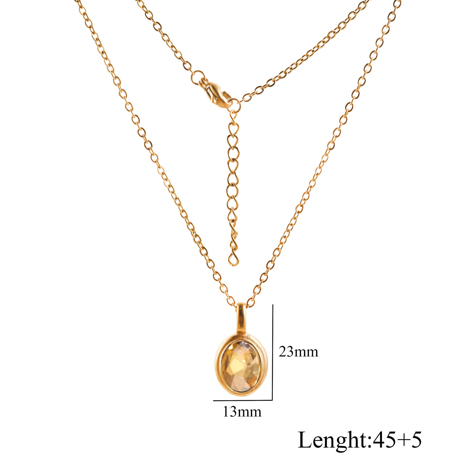 Kyrlune Oval Gem Clavicle Necklace