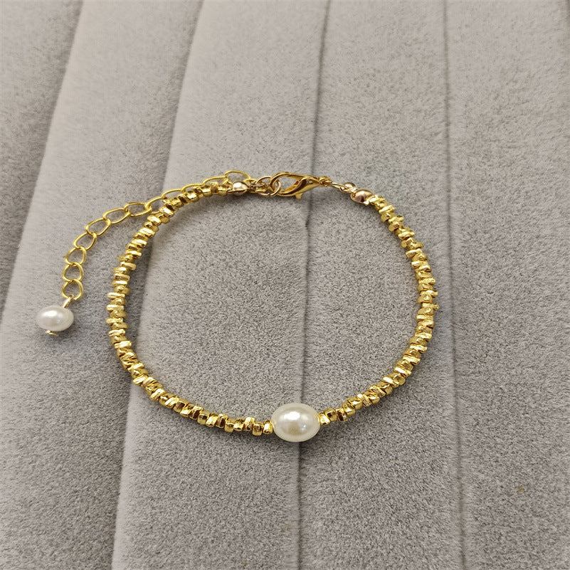 Kyrlune Gold Broken Silver Pearl Bracelet (3 Styles)