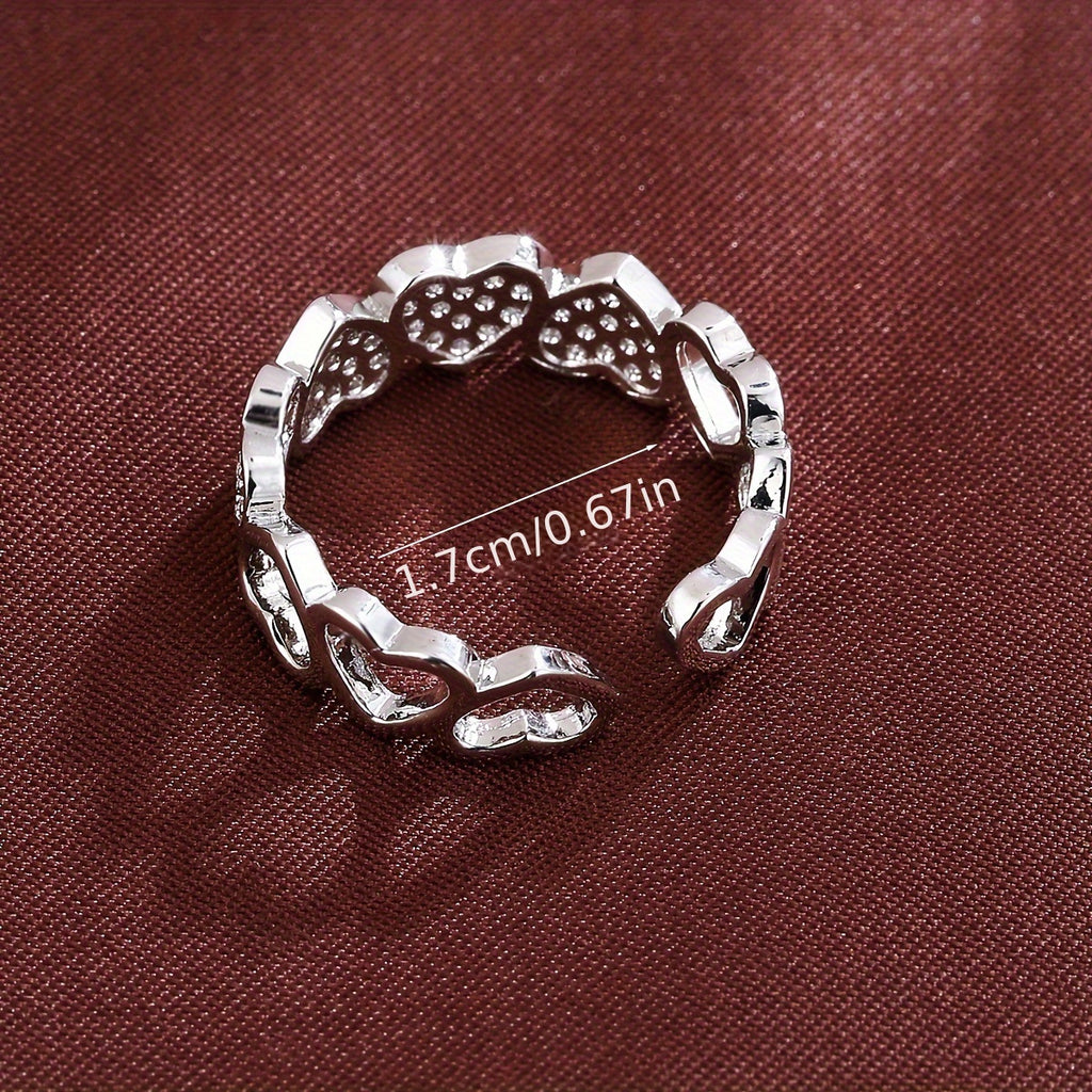 Kyrlune Gold Heart Zircon Open Ring