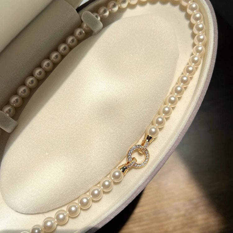 Kyrlune Pearl & Crystal Layered Necklace