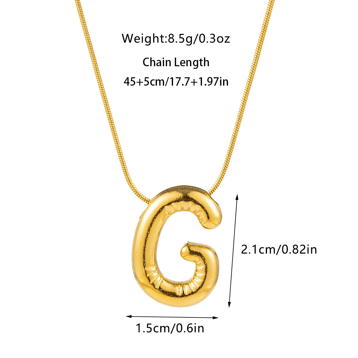 Kyrlune Gold Initial Letter Necklace