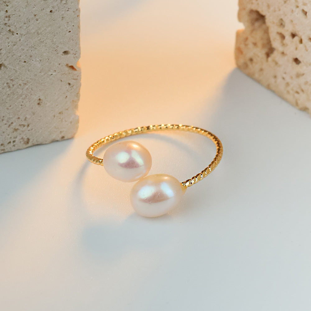 Kyrlune Freshwater Pearl Open Ring (4 Styles)
