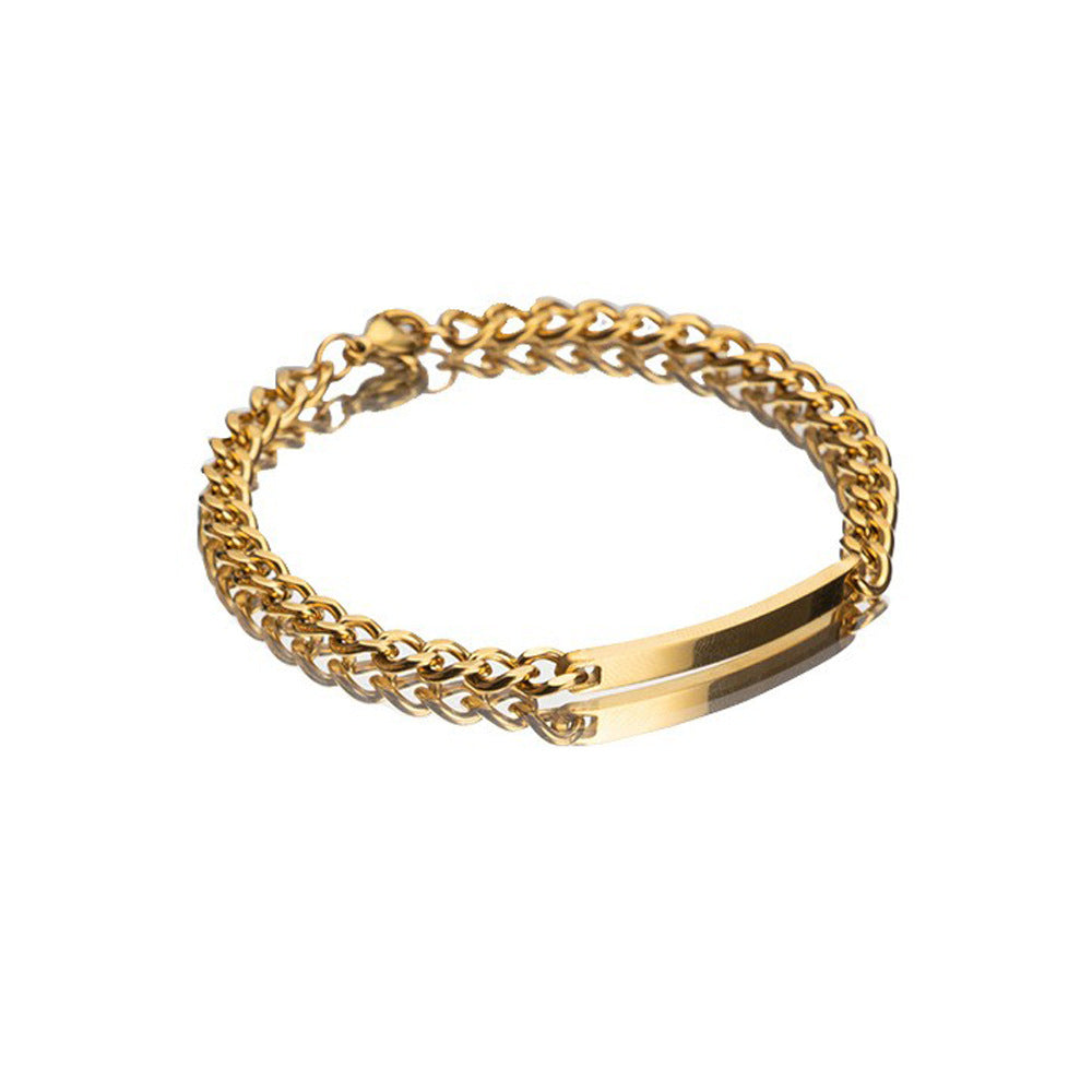 Kyrlune Gold Geometric Titanium Bracelet
