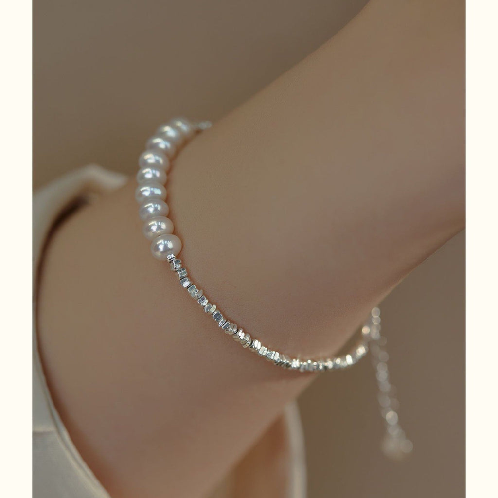 Kyrlune Gold Broken Silver Pearl Bracelet (3 Styles)
