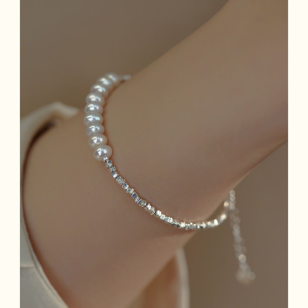 Kyrlune Gold Broken Silver Pearl Bracelet (3 Styles)
