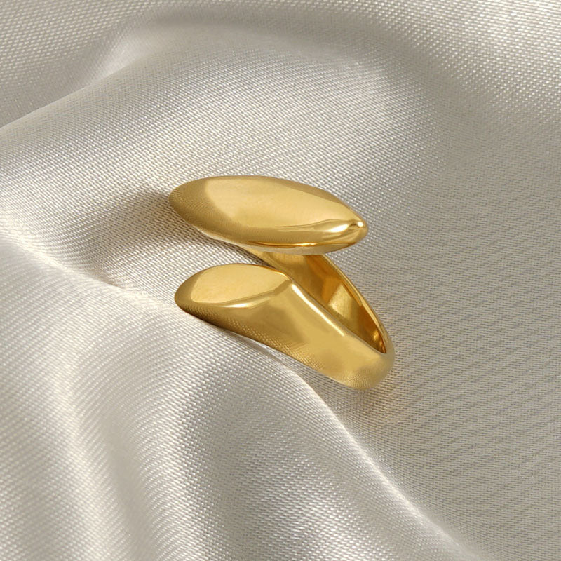 Kyrlune Gold Sculptural Leaf Ring - view 3
