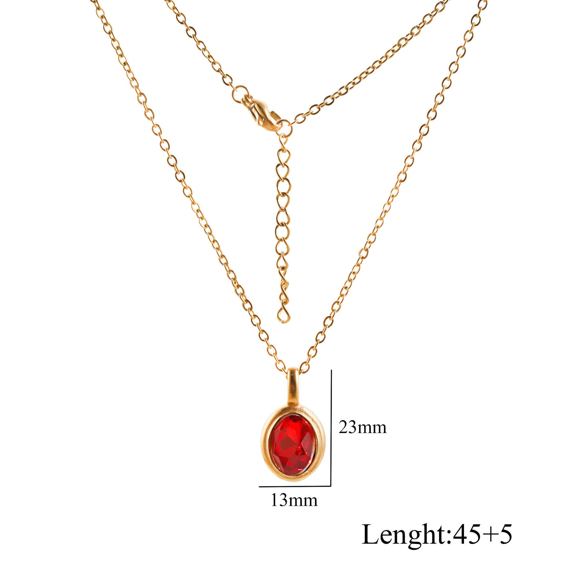 Kyrlune Oval Gem Clavicle Necklace