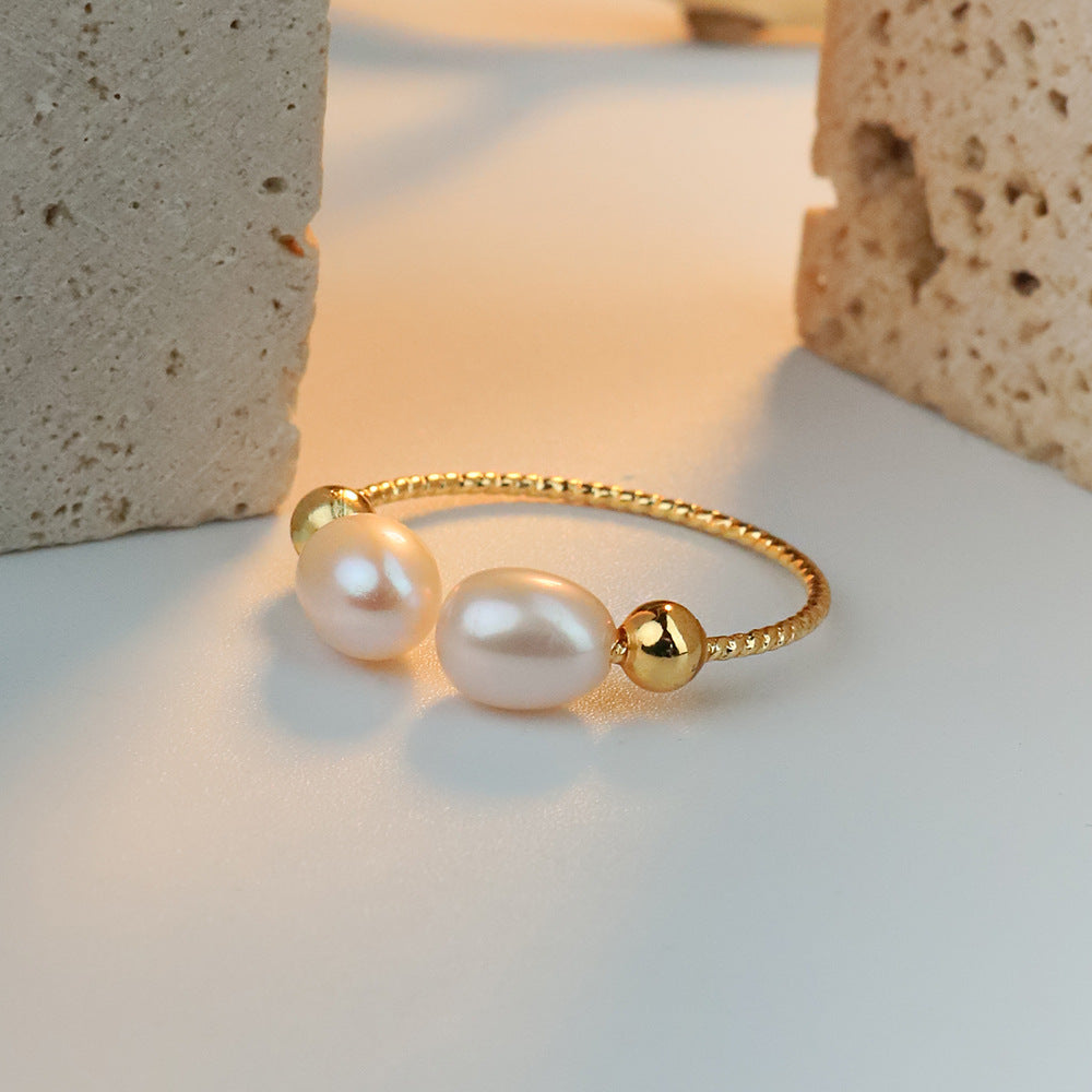 Kyrlune Freshwater Pearl Open Ring (4 Styles)