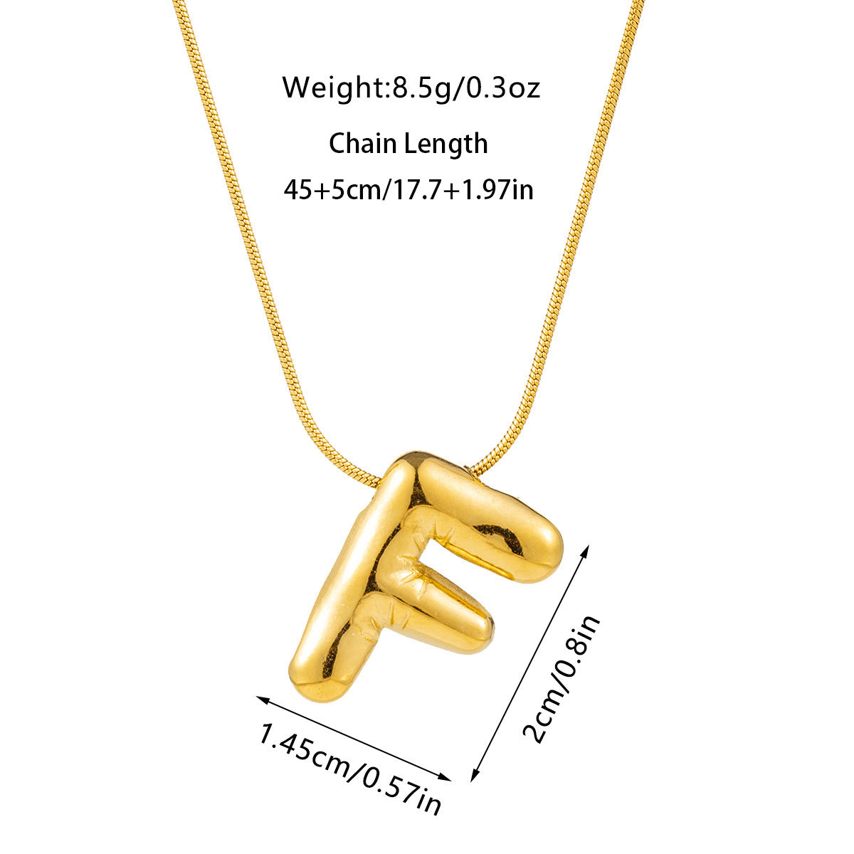 Kyrlune Gold Initial Letter Necklace